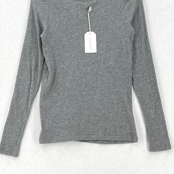 ENZA COSTA Cashmere Long Sleeve Easy Scoop Top Womens Small Smoke Gray NEW - Picture 7 of 11